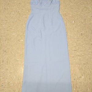 Powder Blue Maxi Gown Dress Formal Embellished